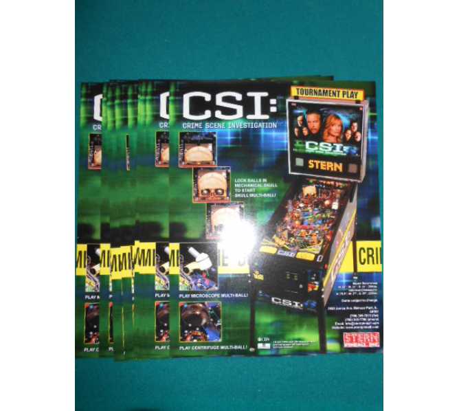CSI Pinball Machine Game Original Sales Promotional Flyer