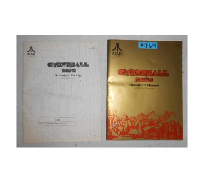 CYBERBALL 2072 Arcade Machine Game OPERATOR'S MANUAL with ILLUSTRATED PARTS LISTS & SCHEMATIC PACKAGE #764 for sale  