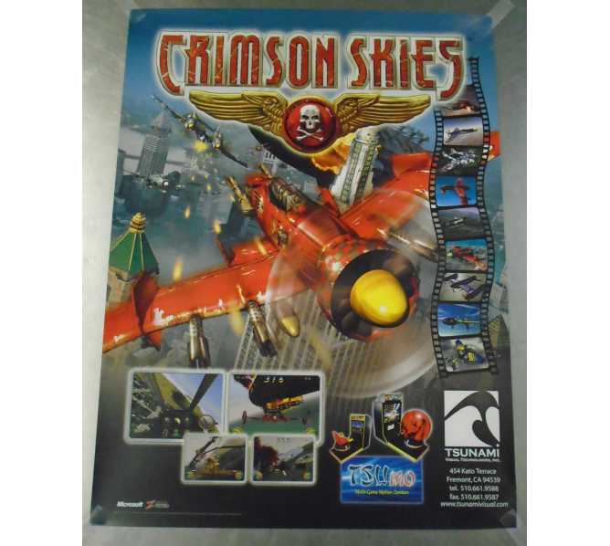 Crimson Skies Video Arcade Machine Game Advertising Promotional Poster #883 for sale - Tsumo - NOS 