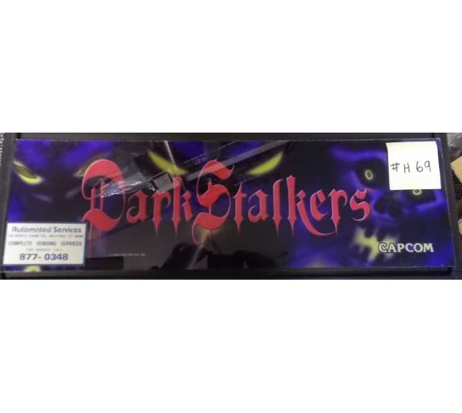 DARK STALKERS: THE NIGHT WARRIORS Arcade Machine Game Overhead Header Marquee #H69 for sale by CAPCOM  