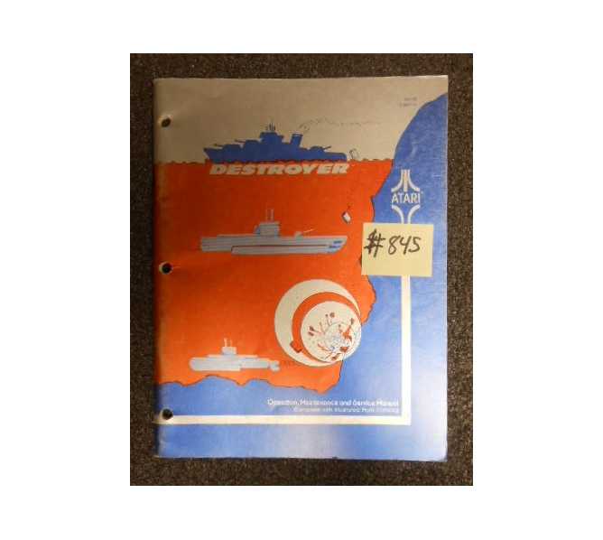 DESTROYER Arcade Machine Game OPERATION, MAINTENANCE and SERVICE MANUAL #845 for sale  