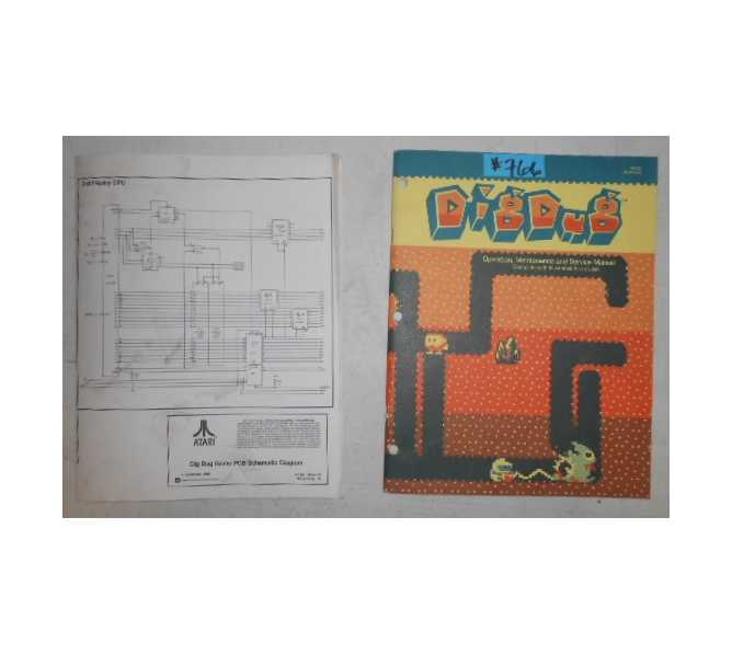 DIG DUG Arcade Machine Game OPERATION, MAINTENANCE and SERVICE MANUAL with ILLUSTRATED PARTS LISTS & SCHEMATIC PACKAGE #766 for sale 