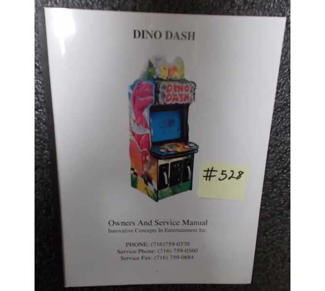 DINO DASH Video Arcade Machine Game Owners and Service Manual #528 for sale - ICE