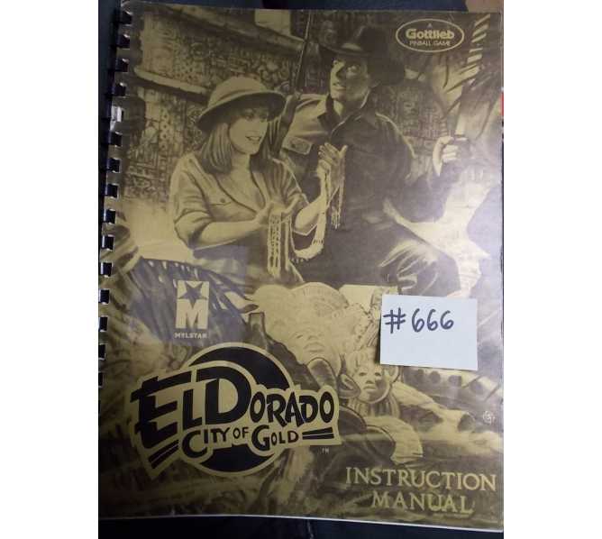 EL DORADO CITY OF GOLD Pinball Machine Game Instruction Manual #666 for sale - GOTTLIEB