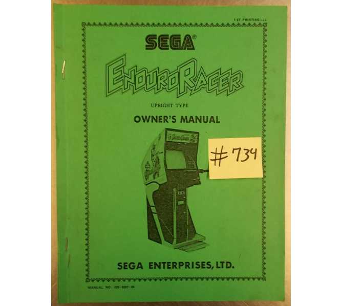 ENDURO RACER Arcade Machine Game OWNER'S MANUAL #734 for sale  