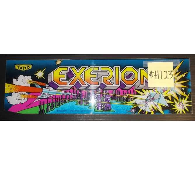 EXERION Arcade Machine Game Overhead Marquee Header for sale #H123 by TAITO 