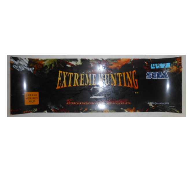 EXTREME HUNTING TOURNAMENT EDITION Arcade Machine Game FLEXIBLE Overhead Marquee Header #457 for sale  
