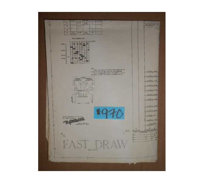 FAST DRAW Pinball Machine Game SCHEMATIC #970 for sale  