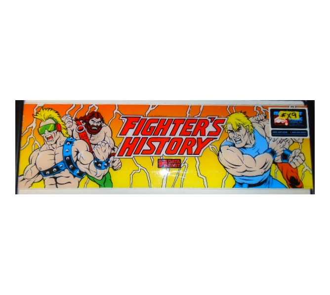 FIGHTER'S HISTORY Arcade Machine Game Overhead Marquee PLEXIGLASS Header for sale #X9 by DATA EAST 1993 