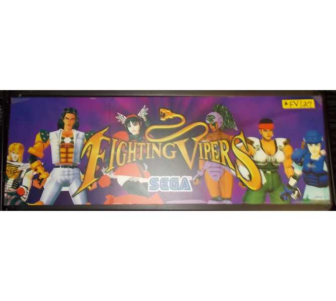 FIGHTING VIPERS Arcade Machine Game GLASS Overhead Header Marquee by SEGA #FV127 for sale 
