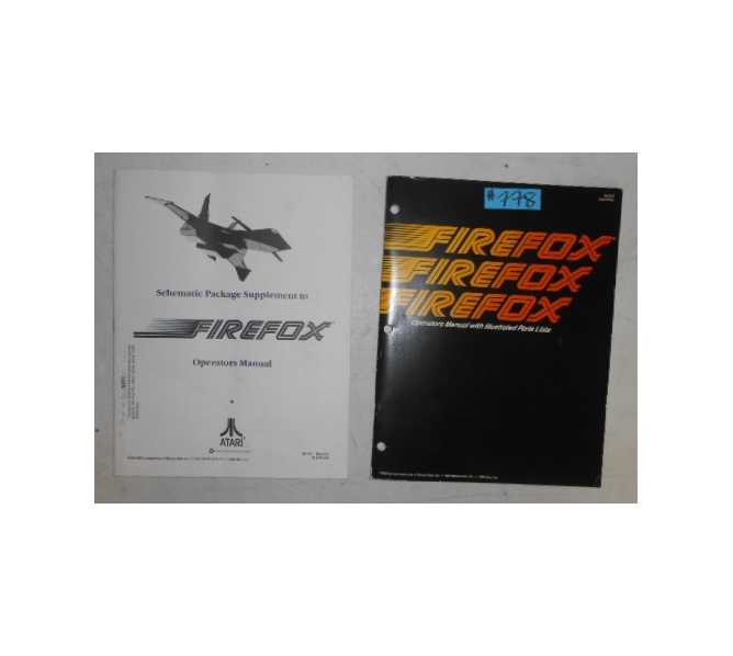 FIREFOX Arcade Machine Game OPERATORS MANUAL with ILLUSTRATED PARTS LISTS & SCHEMATICS #778 for sale  