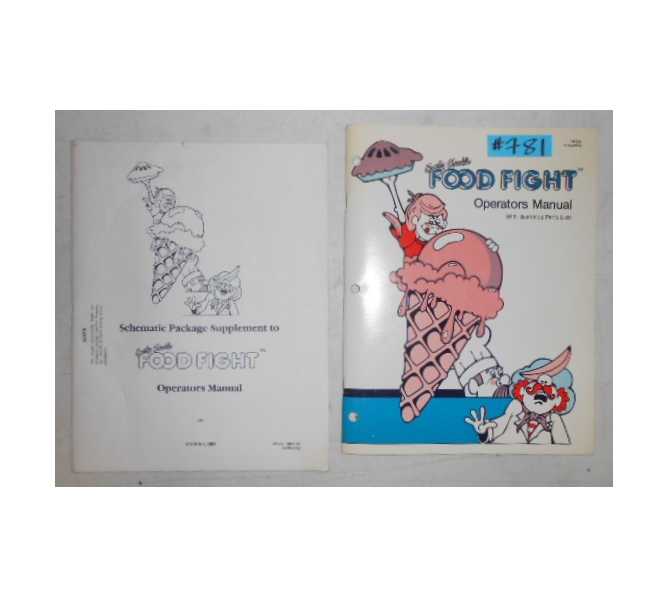FOOD FIGHT Arcade Machine Game OPERATORS MANUAL with ILLUSTRATED PARTS LISTS & SCHEMATICS #781 for sale 