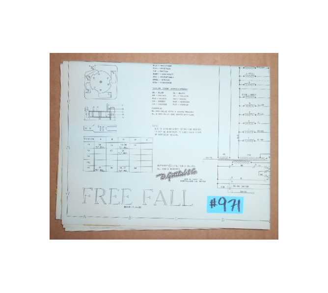 FREE FALL Pinball Machine Game SCHEMATIC #971 for sale  