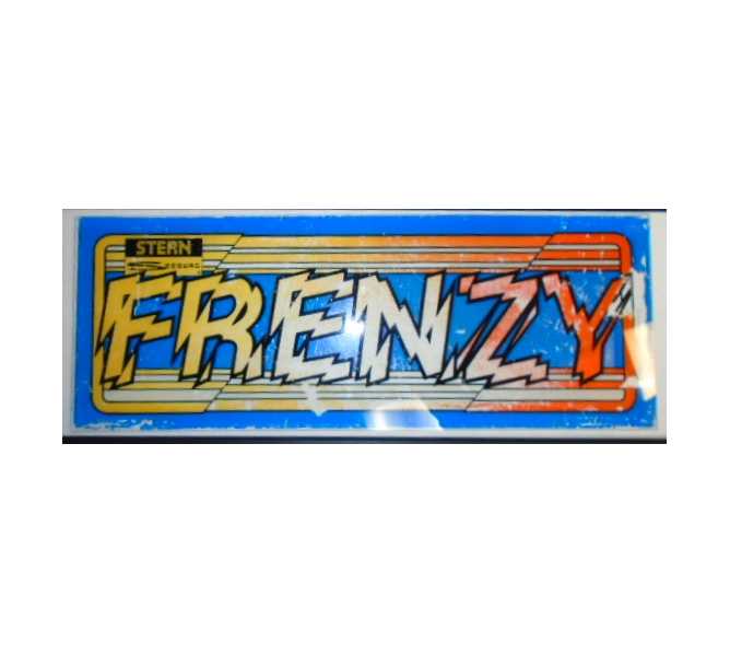 FRENZY Arcade Machine Game Overhead Header GLASS for sale #B78 by STERN 