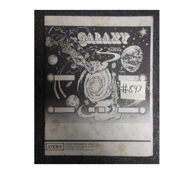 GALAXY Pinball Machine Game MANUAL #843 for sale  