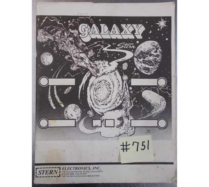 GALAXY Pinball Machine Game Manual #751 for sale - STERN 