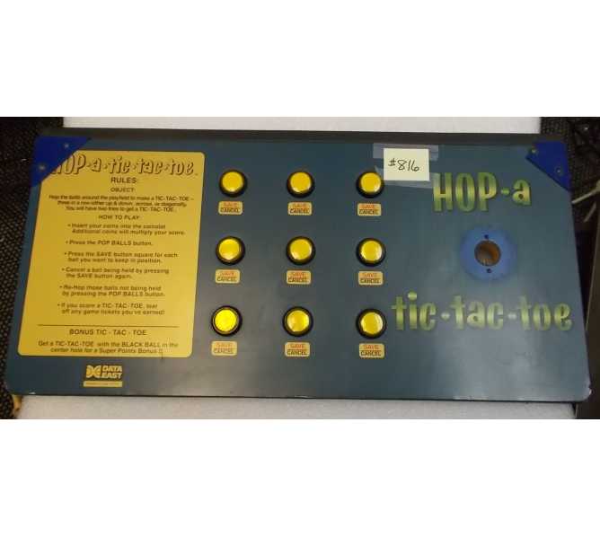 HOP-A-TIC-TAC-TOE Arcade Machine Game Complete Control Panel Assembly for sale #816