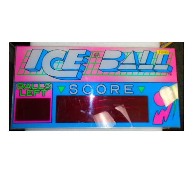 ICE BALL Arcade Machine Game Overhead Header SCORE Plexiglass for sale #IB43 