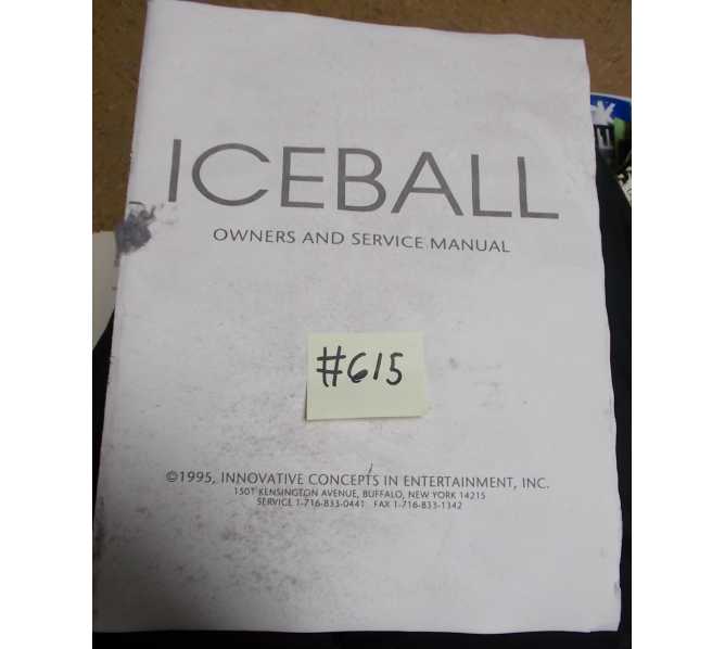 ICEBALL Arcade Machine Game OWNERS and SERVICE MANUAL #615 for sale 