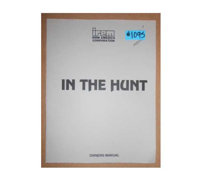 IN THE HUNT Arcade Machine Game OWNER'S MANUAL #1095 for sale 