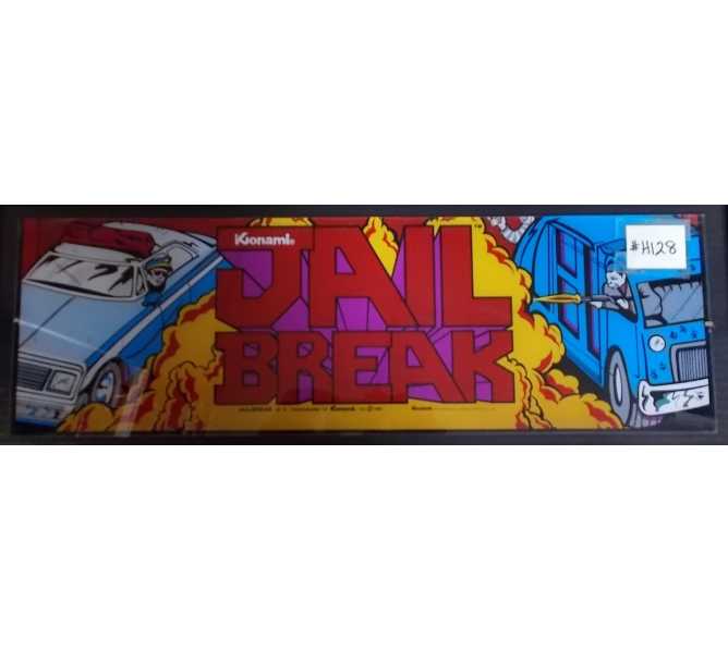 JAIL BREAK Arcade Machine Game Overhead Marquee Header for sale #H128 by KONAMI 
