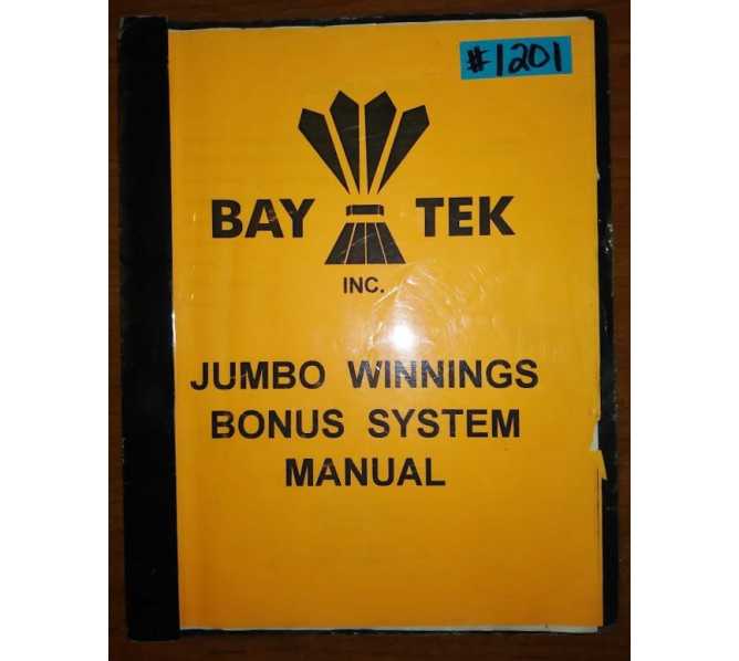 JUMBO WINNINGS Arcade Machine Game BONUS SYSTEM MANUAL #1201 for sale 