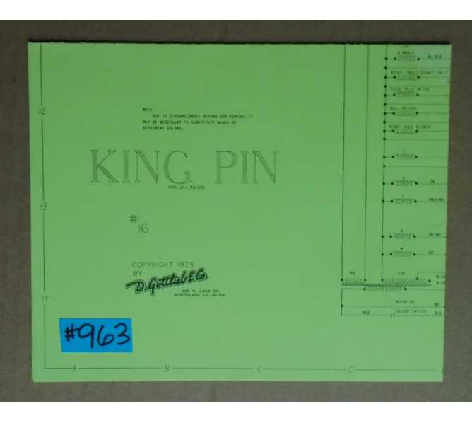 KING PIN Pinball Machine Game SCHEMATIC #963 for sale 