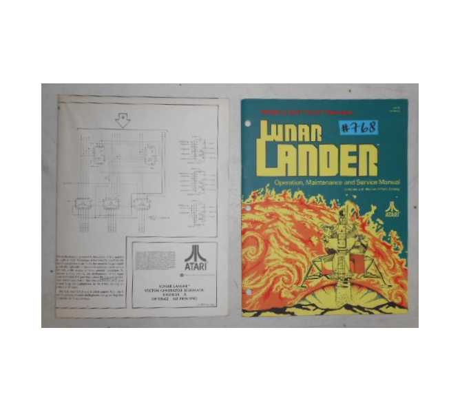 LUNAR LANDER Arcade Machine Game OPERATION, MAINTENANCE and SERVICE MANUAL with ILLUSTRATED PARTS LISTS & SCHEMATIC #768 for sale  