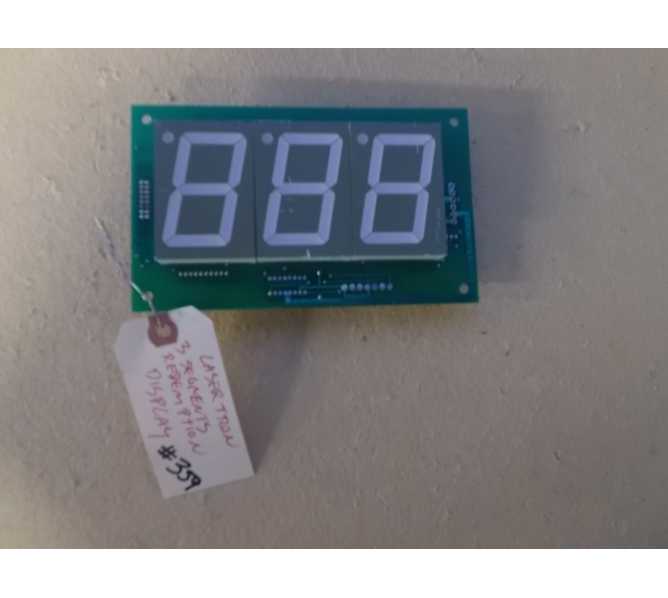 Laser Tron Redemption 3 Segment Display Arcade Machine Game PCB Printed Circuit Board #359 - "AS IS" 