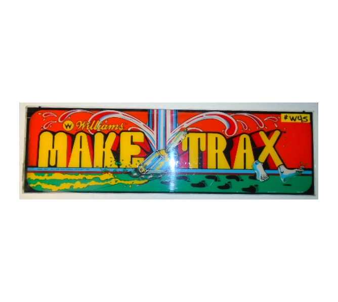 MAKE TRAX Arcade Machine Game Overhead Header PLEXIGLASS for sale #W45 