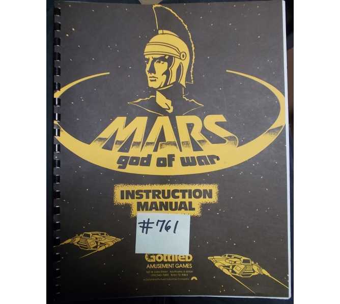 MARS GOD OF WAR Pinball Machine Game Instruction Manual #761 for sale - GOTTLIEB