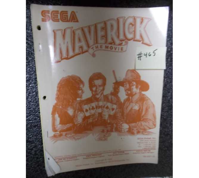 MAVERICK the MOVIE Pinball Machine Game Manual #465 for sale - SEGA 
