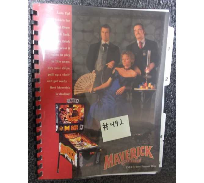 MAVERICK the MOVIE Pinball Machine Game Manual #492 for sale - DATA EAST 