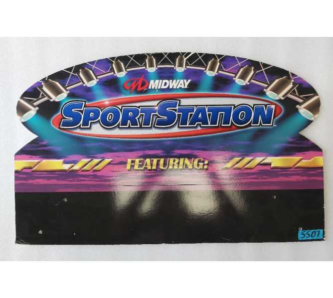 MIDWAY SPORT STATION Arcade Machine Game Overhead Header CARDBOARD #5507 for sale