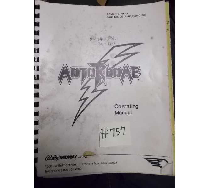 MOTORDOME Pinball Machine Game Operating Manual #757 for sale - BALLY/MIDWAY