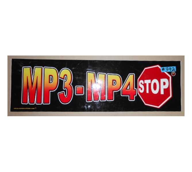 MP3 - MP4 STOP Arcade Machine Game FLEXIBLE Overhead Marquee Header #392 for sale  