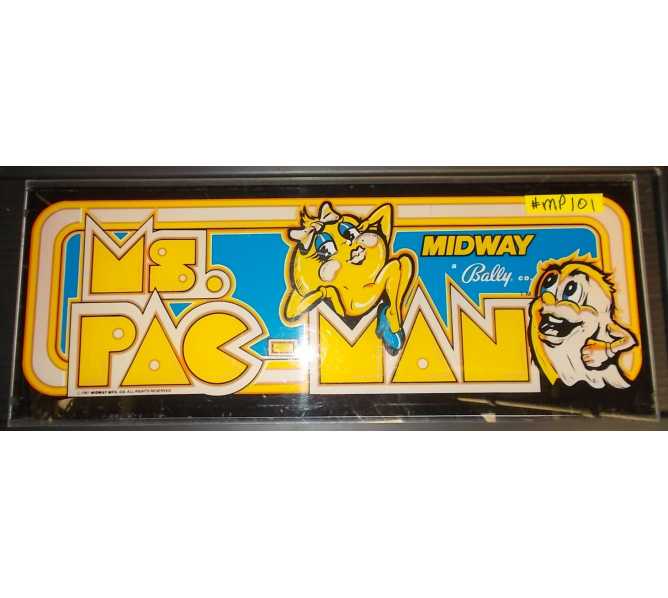 MS. PAC-MAN PACMAN Arcade Machine Game Overhead Marquee Header for sale by BALLY MIDWAY #MP101 
