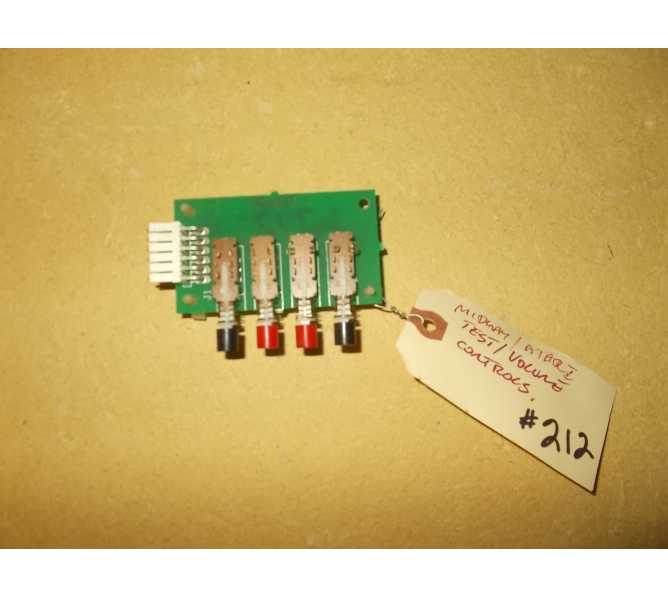 Midway Atari Test Volume Control Arcade Machine Game PCB Printed Circuit Board #212 - AS IS