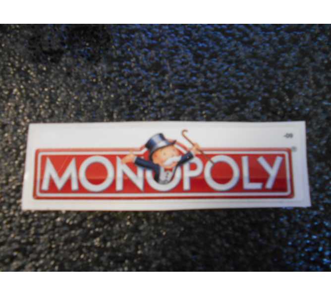 Monopoly Pinball Machine Game Decal - #-09