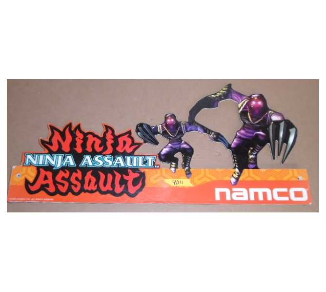 NAMCO NINJA ASSAULT Arcade Machine Game Overhead Header PLEXIGLASS #4011 for sale  