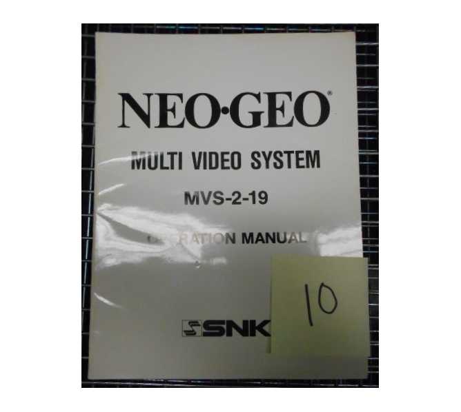 NEO GEO MULTI VIDEO SYSTEM Video Arcade Machine Game Operations Manual for sale by SNK #10