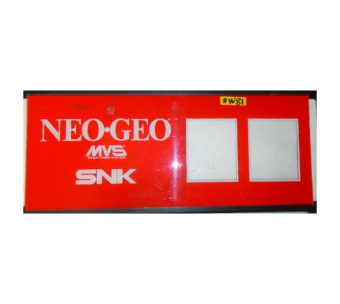 NEO GEO SYSTEM Arcade Machine Game Overhead Header PLEXIGLASS for sale #W81 by SNK 