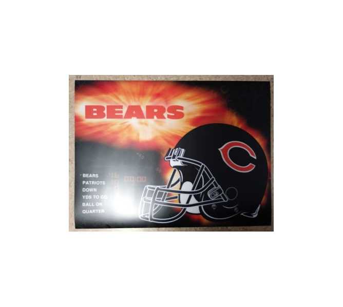 NFL CHICAGO BEARS Pinball Machine Game Translite Backbox Artwork for sale AS IS 