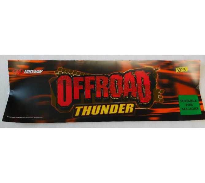 OFFROAD THUNDER Arcade Machine Game FLEXIBLE Overhead Marquee Header #3023 for sale