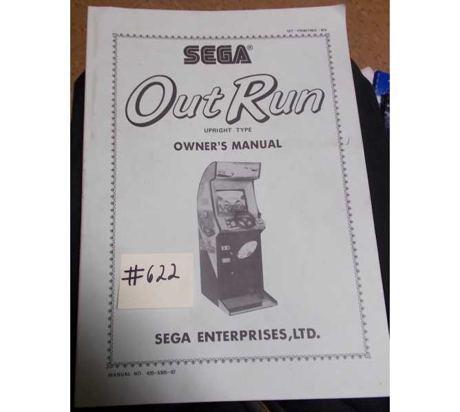 OUT RUN Arcade Machine Game OWNER'S MANUAL #622 for sale  