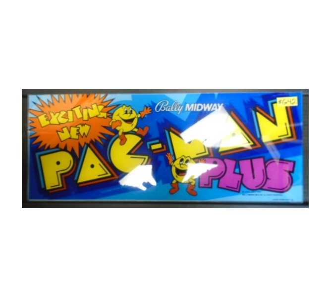 PAC-MAN PACMAN PLUS Arcade Machine Game Overhead Header #G42 for sale by NAMCO