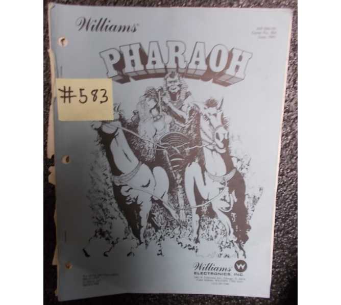 PHARAOH Pinball Machine Game Manual #583 for sale - WILLIAMS 