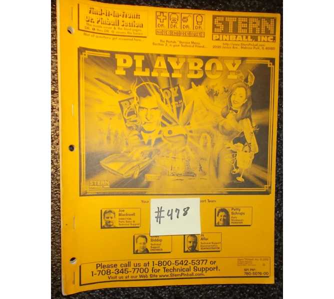 PLAYBOY Pinball Machine Game Manual #478 for sale - STERN  