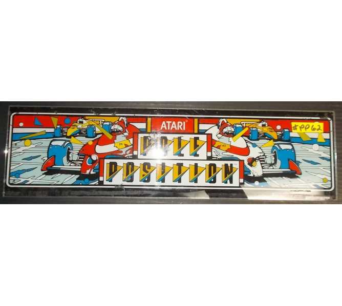 POLE POSITION Arcade Machine Game GLASS Overhead Header Marquee by ATARI #PP62 for sale  