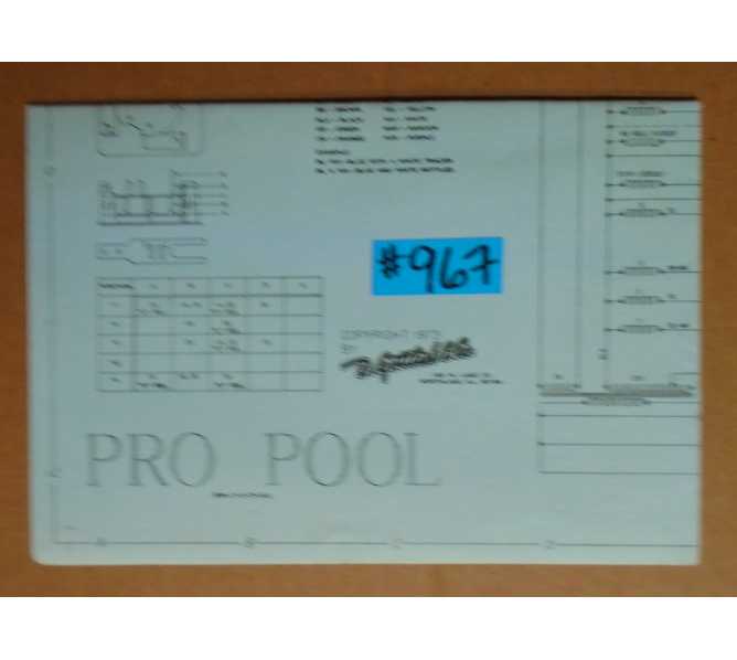 PRO  POOL Pinball Machine Game SCHEMATIC #967 for sale  